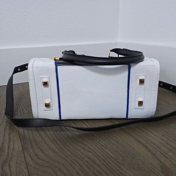 Joaquim Ferrer Spain Demetria 13004 Structured Satchel in Black & White - Picture 13 of 16